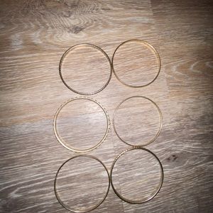 6 gold bangle bracelets